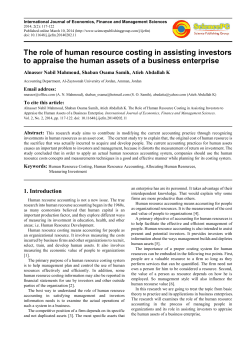 The role of human resource costing in assisting investors to