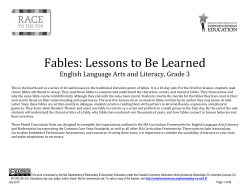 ELA Grade 3 Fables Lessons to Be Learned