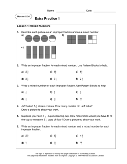 Extra Practice 1 Lesson 1: Mixed Numbers