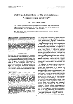 Distributed Algorithms for the Computation of Noncooperative