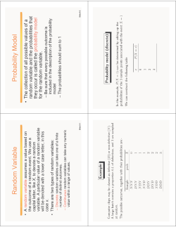 Random Va riable Probability Model