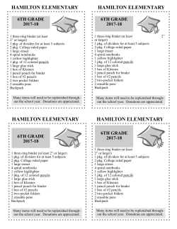 6TH SUPPLY LIST.pub - Hamilton Elementary School