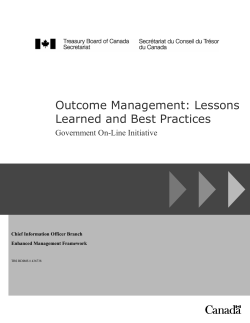 Outcome Management and GOL Lessons Learned Report