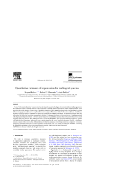 Quantitative measures of organization for multiagent systems