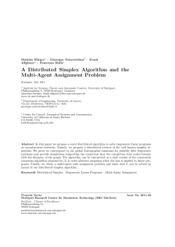A Distributed Simplex Algorithm and the Multi
