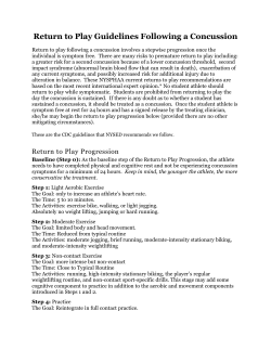 Return to Play Guidelines Following a Concussion