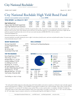 CNR Fixed Income Factsheets - City National Rochdale Funds