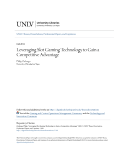 Leveraging Slot Gaming Technology to Gain a Competitive Advantage