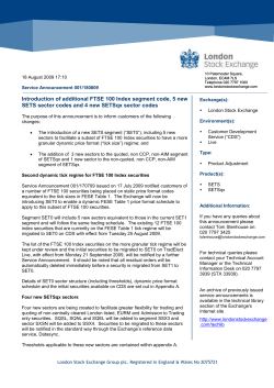 Live and CDS - 001 - 180809 - Introduction of additional FTSE 100