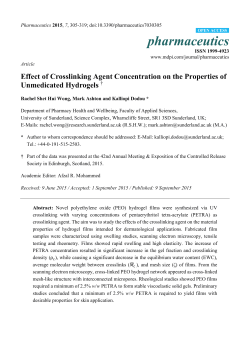 Effect of Crosslinking Agent Concentration on the Properties