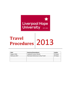 Travel Procedures - Liverpool Hope University