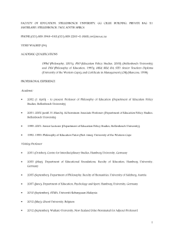 yusef waghid - Stellenbosch University