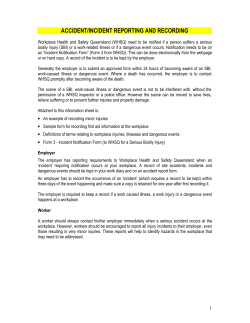 ACCIDENT/INCIDENT REPORTING AND RECORDING