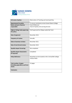 Observation of Teaching and Learning Policy