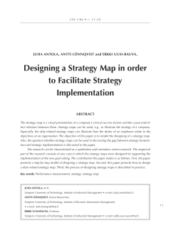 Designing a strategy Map in order to Facilitate strategy implementation