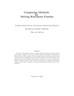 Comparing Methods for Solving Kuromasu Puzzles