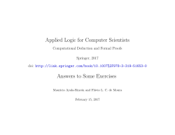 Applied Logic for Computer Scientists Answers to Some Exercises