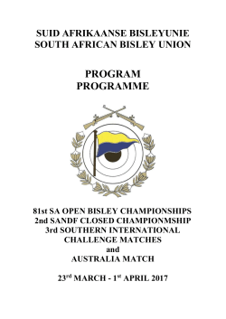 programme - South African Bisley Union