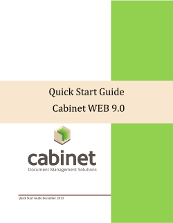 Quick Start Guide Cabinet WEB 9.0
