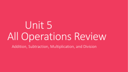 Unit 5 All Operations Review