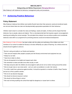 7.1 Achieving Positive Behaviour