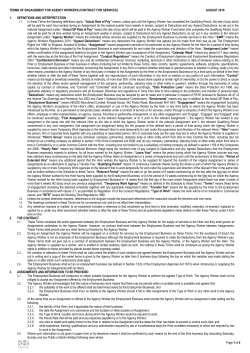 Terms of Engagement for Agency Workers