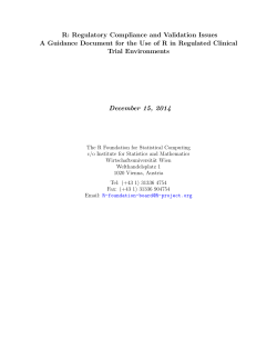 R: Regulatory Compliance and Validation Issues A Guidance