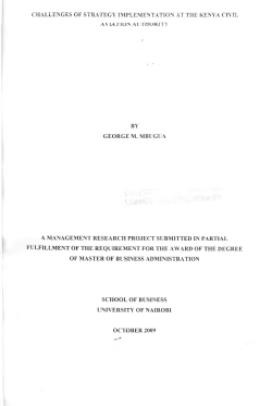 Challenges of strategy implementation at the