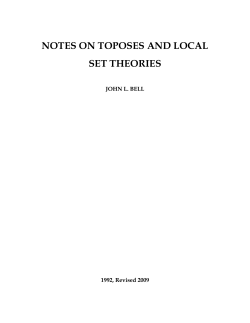 notes on toposes and local set theories