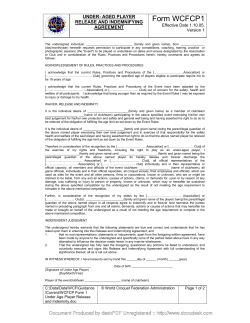 Form WCFCP1 - World Croquet Federation