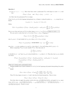 Midterm SOLUTIONS Question 1 (a) Let x0 < x1