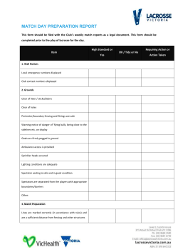 Match Day Preparation Report