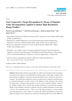 Non-Cooperative Target Recognition by Means of Singular