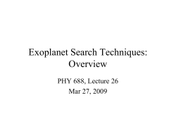 Exoplanet Search Techniques: Overview