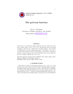 The gcd-sum function - RIMS, Kyoto University