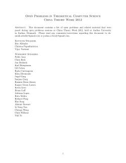 Open Problems in Theoretical Computer Science China Theory