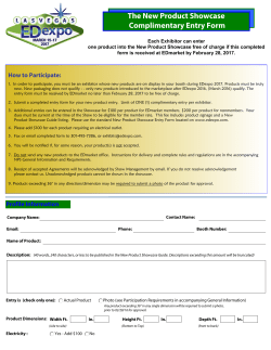 The New Product Showcase Complimentary Entry Form