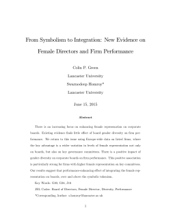 From Symbolism to Integration: New Evidence on Female Directors