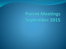 Parent Meetings September 2015 - Holy Family Cronton Primary