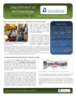 Department of Archaeology - University of Winchester