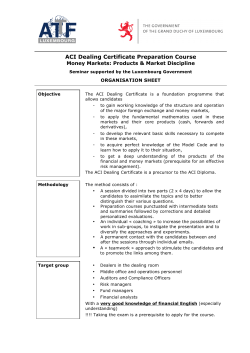 ACI Dealing Certificate Preparation Course