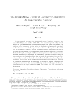 The Informational Theory of Legislative Committees