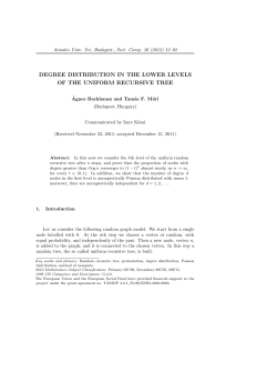 degree distribution in the lower levels of the uniform recursive tree