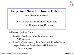 Large-Scale Methods in Inverse Problems