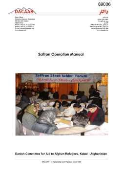 Saffron Operational Manual