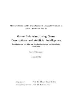 Game Balancing Using Game Descriptions and Arti cial Intelligence