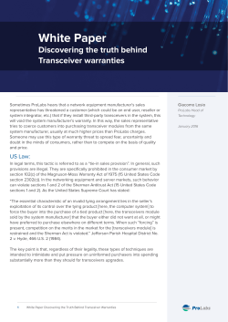 Transceiver Warranties