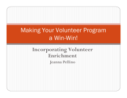Making Your Volunteer Program a Win-Win!
