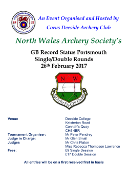 Single/Double Rounds 26th February 2017 Venue Deeside College