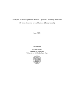 Obstacles and Opportunities for Minority Small Business Owners in